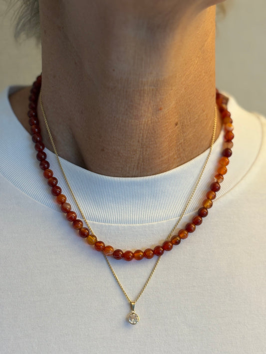 Perlenkette Karneol Light